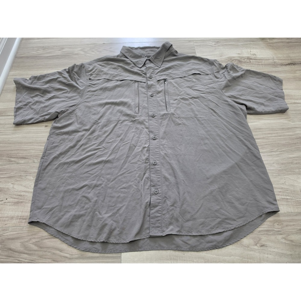 Habit Mens Button Up Fishing Performance Shirt Size 2XL Gray